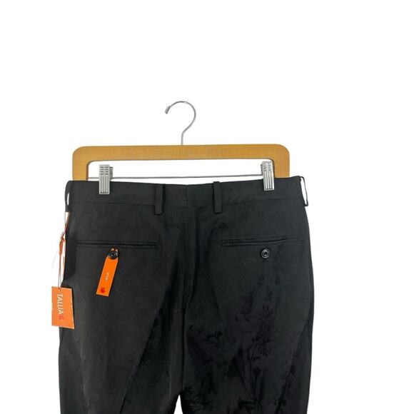 Tallia Pants Men's Black Bird Print Tonal Suit Dress SlimFit 32 NWT Quiet Luxury - Picture 9 of 12